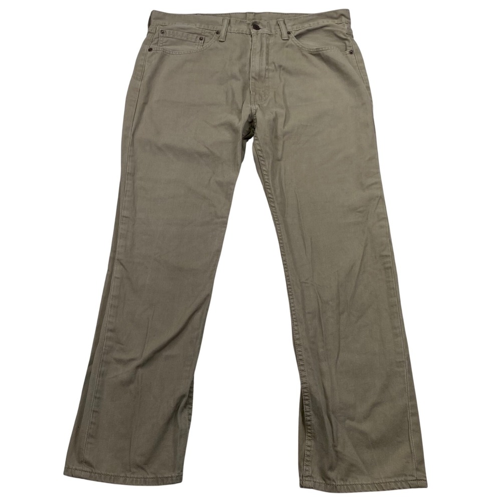 Levi's 505 Regular Fit Pants Mens‎ 36x30 Khaki Tan Straight Leg Cotton Twill